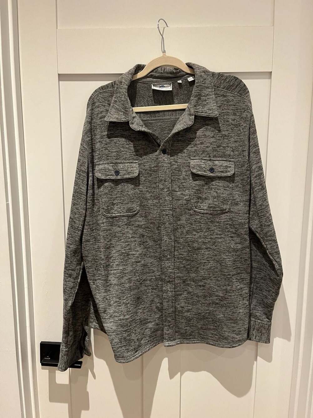 Southern Tide Men's Gray Heathered Fleece Button-Down Shirt XXL